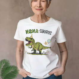 Nana-saurus Dinosaur Theme Fun Kids Verjaardagsfee T-shirt