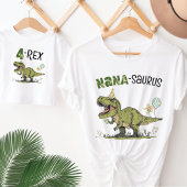 Nana-saurus Dinosaur Theme Fun Kids Verjaardagsfee T-shirt