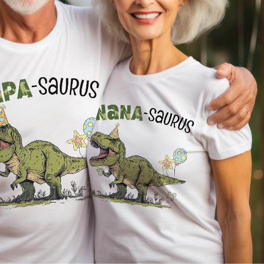 Nana-saurus Dinosaur Theme Fun Kids Verjaardagsfee T-shirt