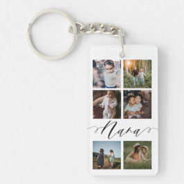Nana Script | Grootkinderen Fotoraster collage Sleutelhanger