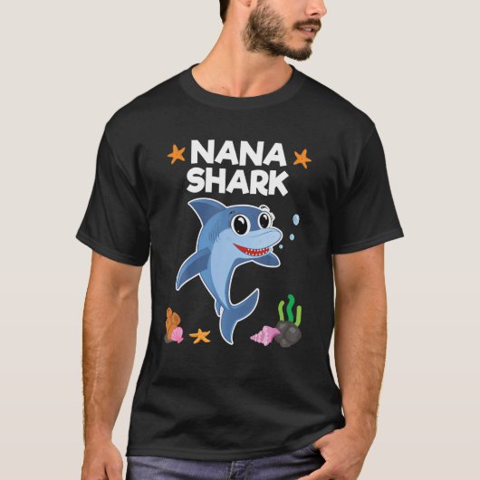 Nana Shark Grandma Birthday Moederdag Gift T-shirt (Voorkant)
