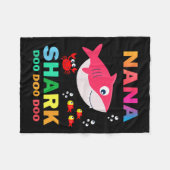 Nana Shark Shirt, Vaderdag cadeau van vrouw zoon D Fleece Deken (Voorkant (Horizontaal))