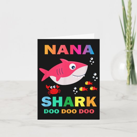 Nana Shark Shirt, Vaderdag Cadeau Van Vrouw Zoon D Kaart (Voorkant)