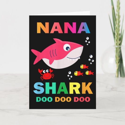 Nana Shark T-shirt, Vaderendag Cadeau Van Vrouw Zo Kaart (Voorkant)