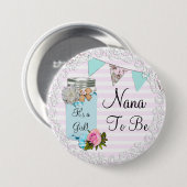 Nana te worden Blue Mason Jar Rustieke Button (Voorkant /achterkant)