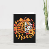 Nana Thanksgiving Leopard Pumpkin Sunflower Coquet Kaart (Voorkant)