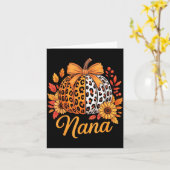 Nana Thanksgiving Leopard Pumpkin Sunflower Coquet Kaart (Gele Bloem)