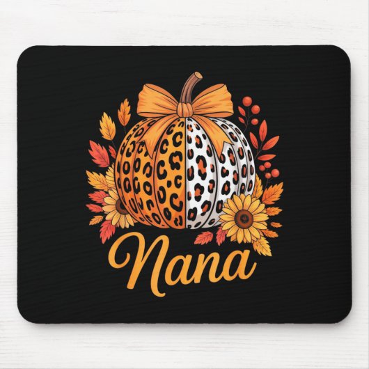 Nana Thanksgiving Leopard Pumpkin Sunflower Coquet Muismat (Voorkant)