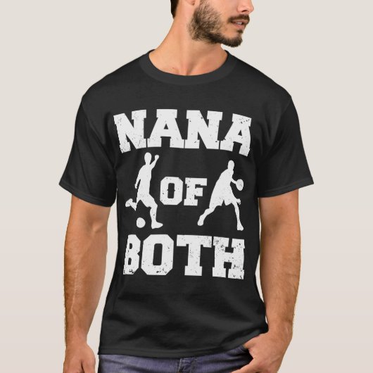 Nana van beide grappige voetbal basketbal Nana T-shirt (Voorkant)