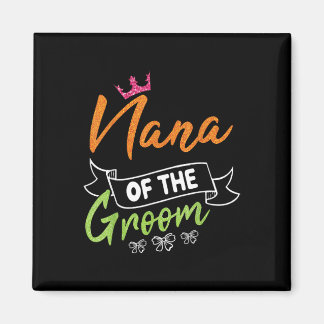 Nana van de bruidegom bruid Happy Wedding Marry Da Magneet