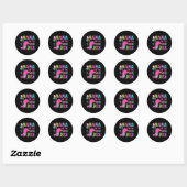 Nana van de drie rex dinosaurus T-rex 3e verjaarda Ronde Sticker (Vel)