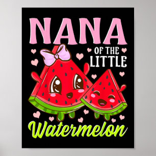 Nana van de kleine watermeloen oma zomer oma poster