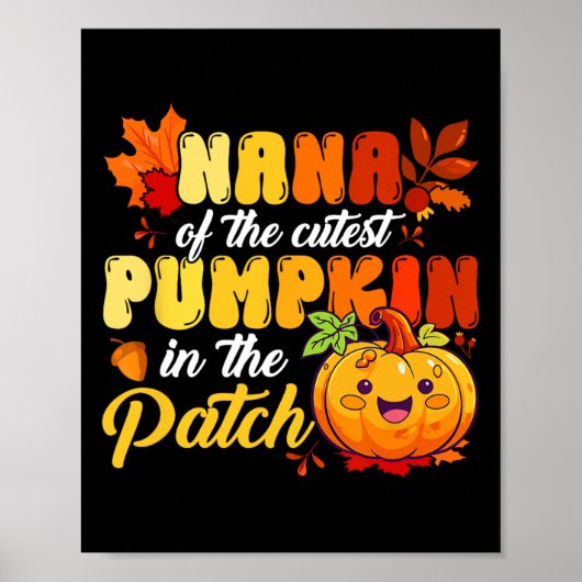Nana van de Schattigee pompoen in de patch Thanksg Poster (Voorkant)