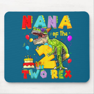 Nana van de twee rex 2de verjaardag jongen dinosau muismat