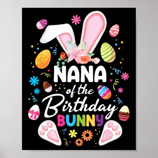 Nana van de Verjaardag Bunny Pasen Broodje Familie Poster (Voorkant)
