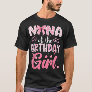 Nana van de verjaardagsmeisje Roze Coquette Strik T-shirt