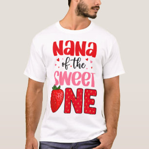 Nana van de zoete één aardbei verjaardag familie P T-shirt
