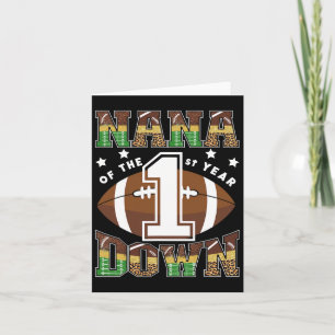 Nana van het 1e jaar Down Football eerste verjaard Kaart