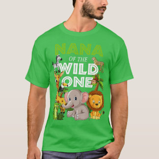 Nana van het Wild One Zoo Birthday Safari Oerwoud  T-shirt