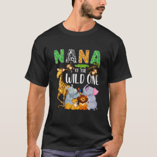 Nana van het wilde dierentuin Birthday Safari Oerw T-shirt