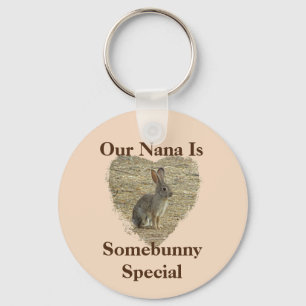Nana van kleinkinderen Animal Pun Schattige Bunny Sleutelhanger