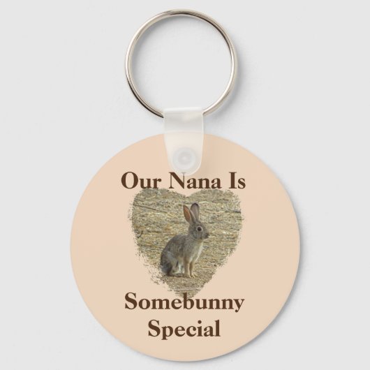 Nana van kleinkinderen Animal Pun Schattige Bunny Sleutelhanger (Voorkant)