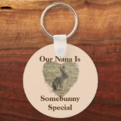 Nana van kleinkinderen Animal Pun Schattige Bunny Sleutelhanger (Voorkant)