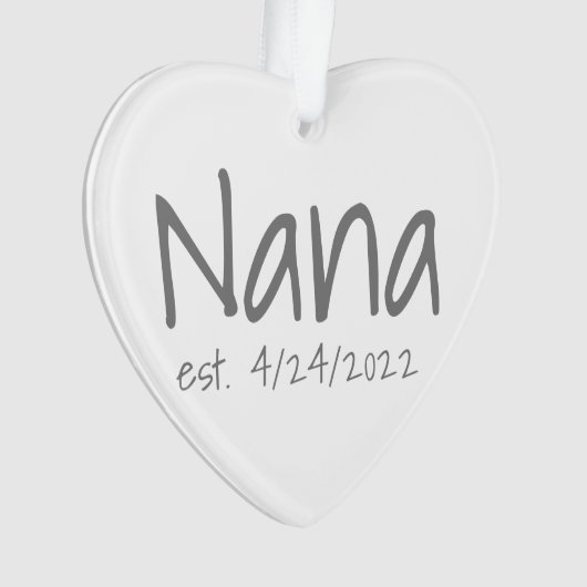Nana Vastgestelde datum Acrylversiering Ornament (voorkant)