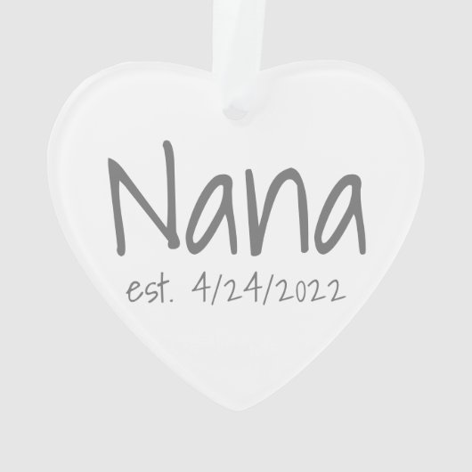 Nana Vastgestelde datum Acrylversiering Ornament (achterkant)