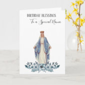 Nana | Verjaardag | Heilige Maagd Maria Kaart (Gele Bloem)