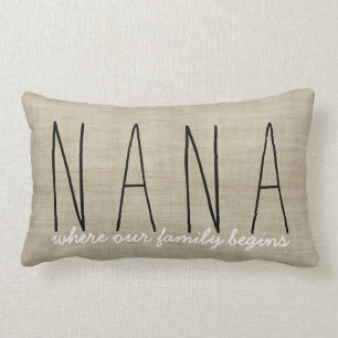 Nana... waar onze familie begint oma Pillow Kussen