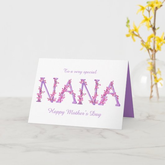 Nana waterverf Orchidee aangepaste Moederdag kaart (Gele Bloem)