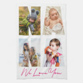 Nana We houden van je foto Collage Keepslag   Theedoek (Verticaal)