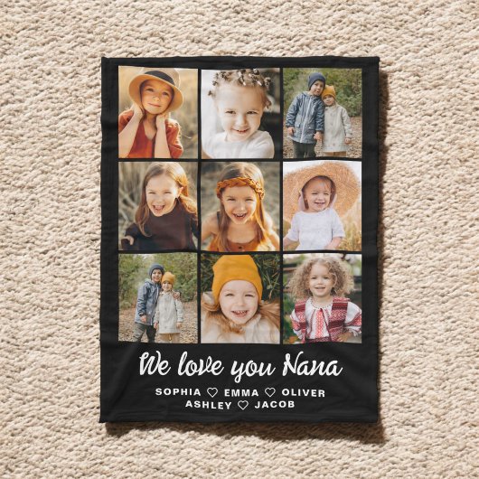 Nana We houden van je hart Moderne fotocollage Fleece Deken