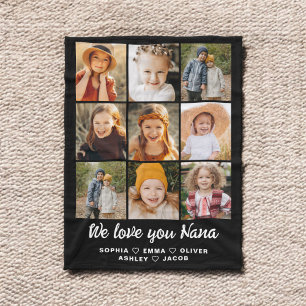 Nana We houden van je hart Moderne fotocollage Fleece Deken