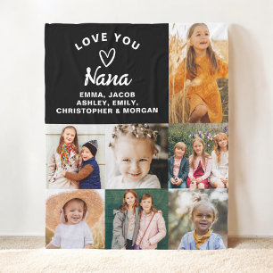 Nana We houden van je hart Moderne fotocollage Fleece Deken