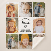Nana We houden van je hart Moderne fotocollage Sherpa Deken (Voorkant)