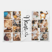 Nana We houden van je hart Moderne fotocollage Theedoek (Horizontaal)