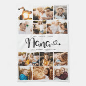 Nana We houden van je hart Moderne fotocollage Theedoek (Verticaal)