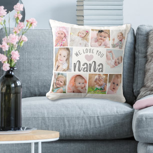 NANA WE LOVE YOU 10 Foto Collage op Maat Kussen