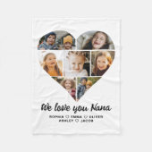 Nana We Love You Heart Moderne Fotocollage Fleece Deken (Voorkant)