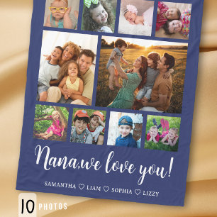 Nana We Love You Kleinkinderen 10 Foto Collage Nav Fleece Deken