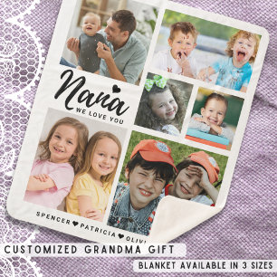 Nana We Love You Kleinkinderen Namen Foto Collage Sherpa Deken