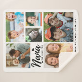 Nana We Love You Kleinkinderen Namen Foto Collage Sherpa Deken (Voorkant (horizontaal))