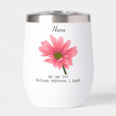 Nana We Love You Roze Bloem Water Fles (Voorkant)