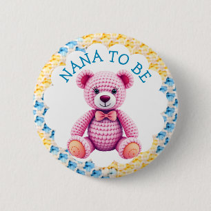 Nana worden Jongens baby shower Ronde Button 5,7 Cm