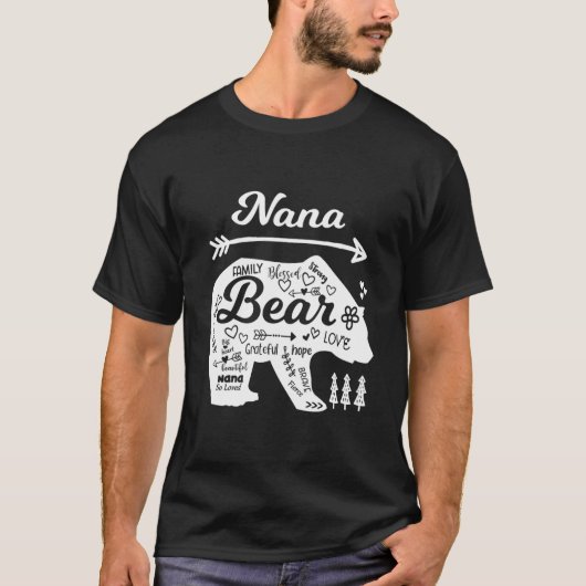 Nana Words Of Love Bear With Doodle S Grandma T-shirt (Voorkant)