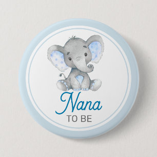 Nana wordt New Granny Baby Boy Shower Elephant Ronde Button 7,6 Cm