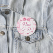 Nana wordt Pink Bow Baby shower Button (In situ)
