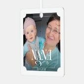 Nana Year Vestiging 2 FotoKerstmis Metalen Ornament (Voorkant links)